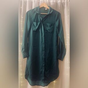 Green button down dress